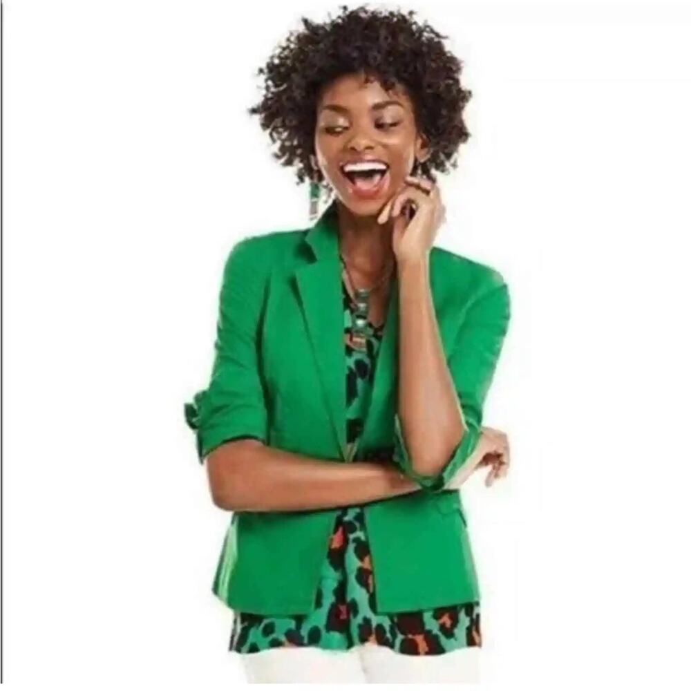 CAbi Womens Jacket Sz‎ S Verde Green Single Button Blazer